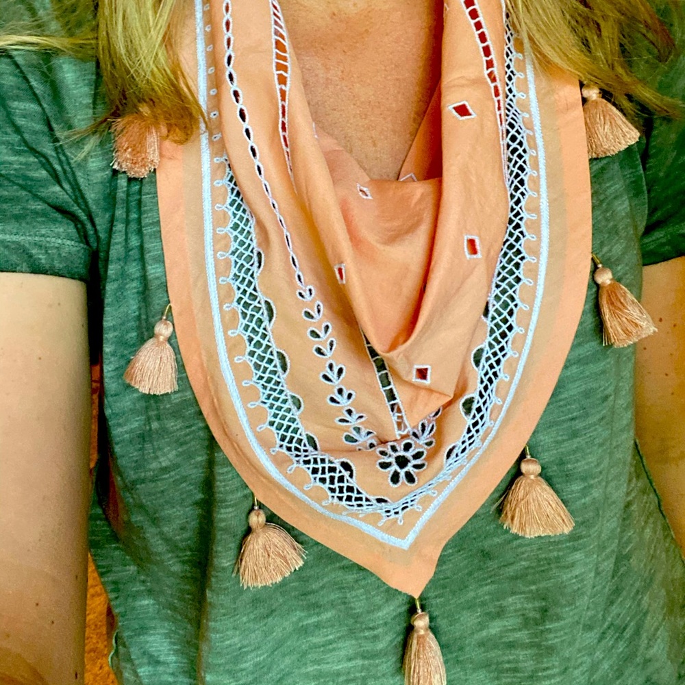 Mignonne Gavigan Bandana Scarf Necklace, peach